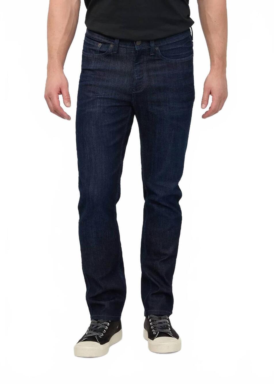 NEW DU/ER performance denim slim straight jeans in nightshade blue